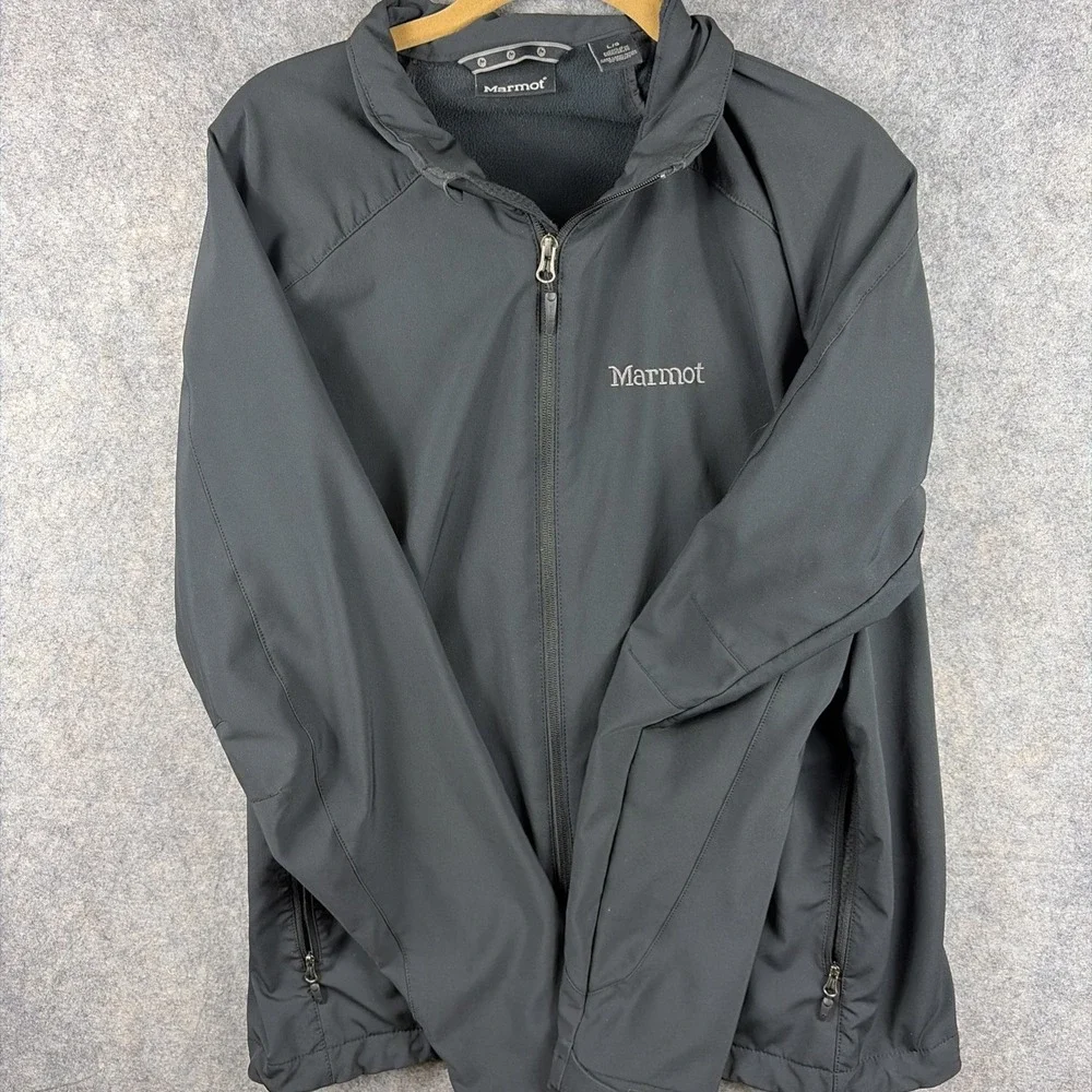 MARMOT SOFT SHELL MENS Size Large JACKET Full Zip Pockets / Black